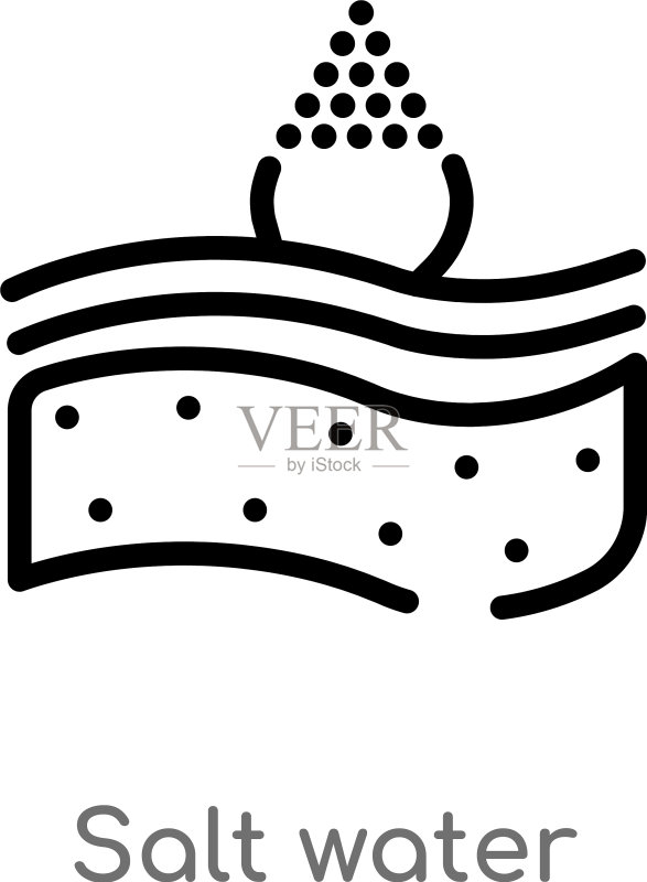 黑色简约海水轮廓图标图标素材