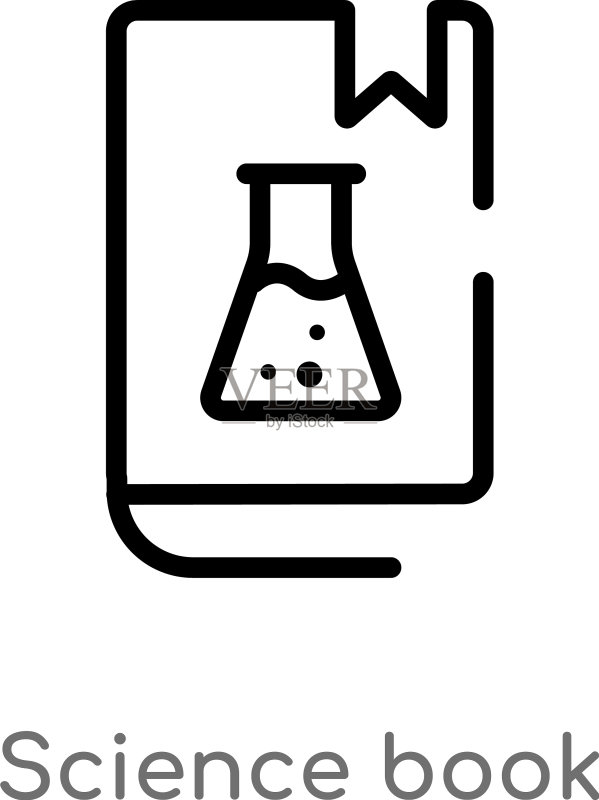 黑色简约科学书籍轮廓图标图标素材