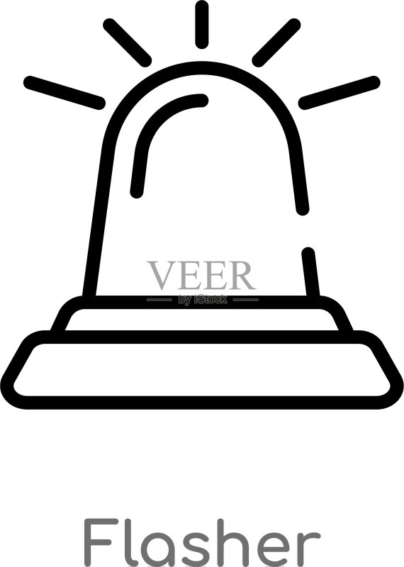 黑色简约线条闪光器图标轮廓图标素材
