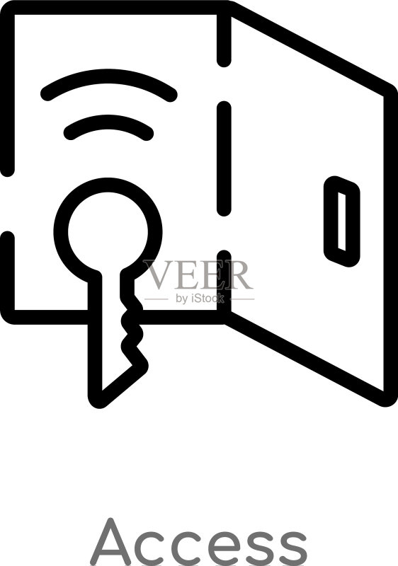 黑色简约线条访问图标轮廓图标素材
