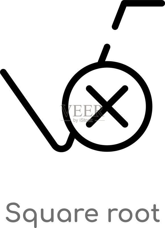 黑色简约平方根轮廓图标图标素材