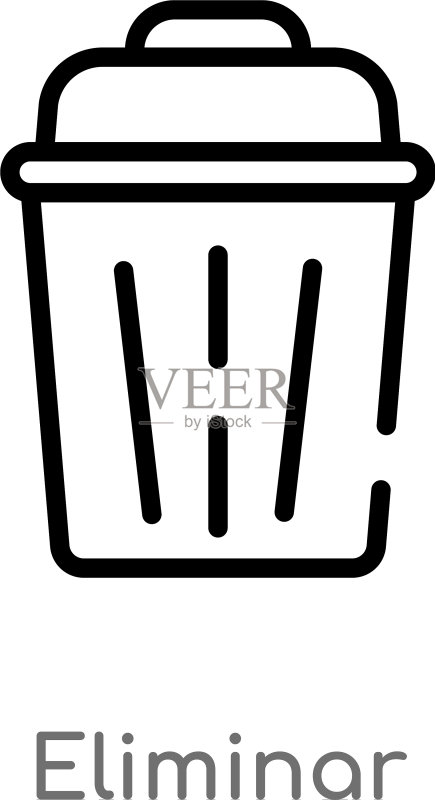 黑色简约线条删除图标轮廓图图标素材