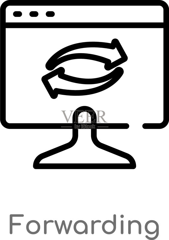 黑色简约转发轮廓图标图标素材