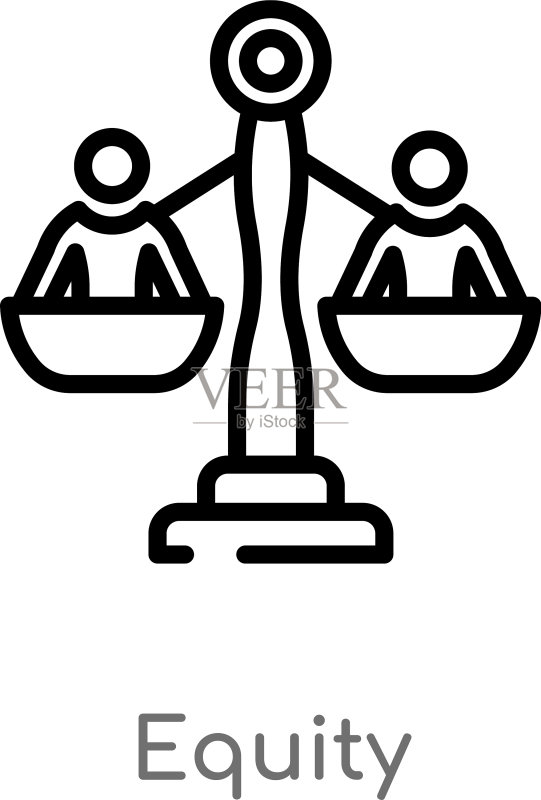 权益轮廓图标,黑色简约线条图标素材