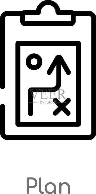 黑色简约计划轮廓图标图标素材