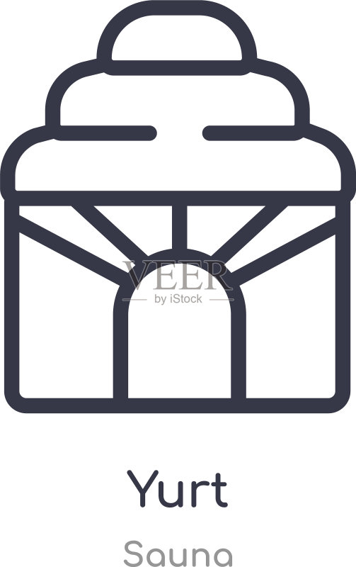 桑拿房蒙古包轮廓图标图标素材