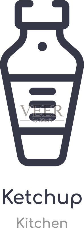 厨房番茄酱轮廓图标图标素材