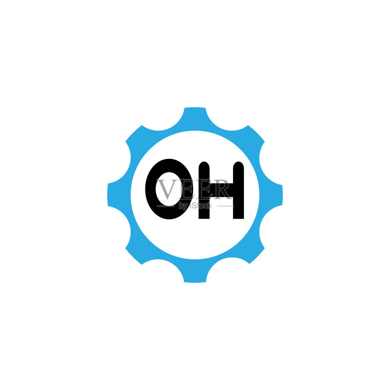 字母OH标志设计模板图标素材