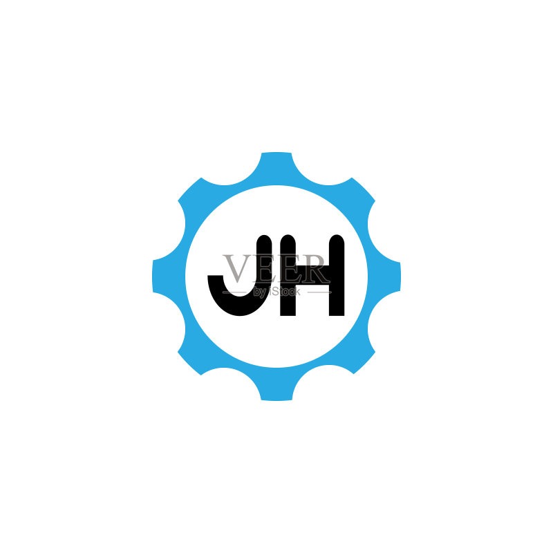 首字母JH标志模板设计图标素材