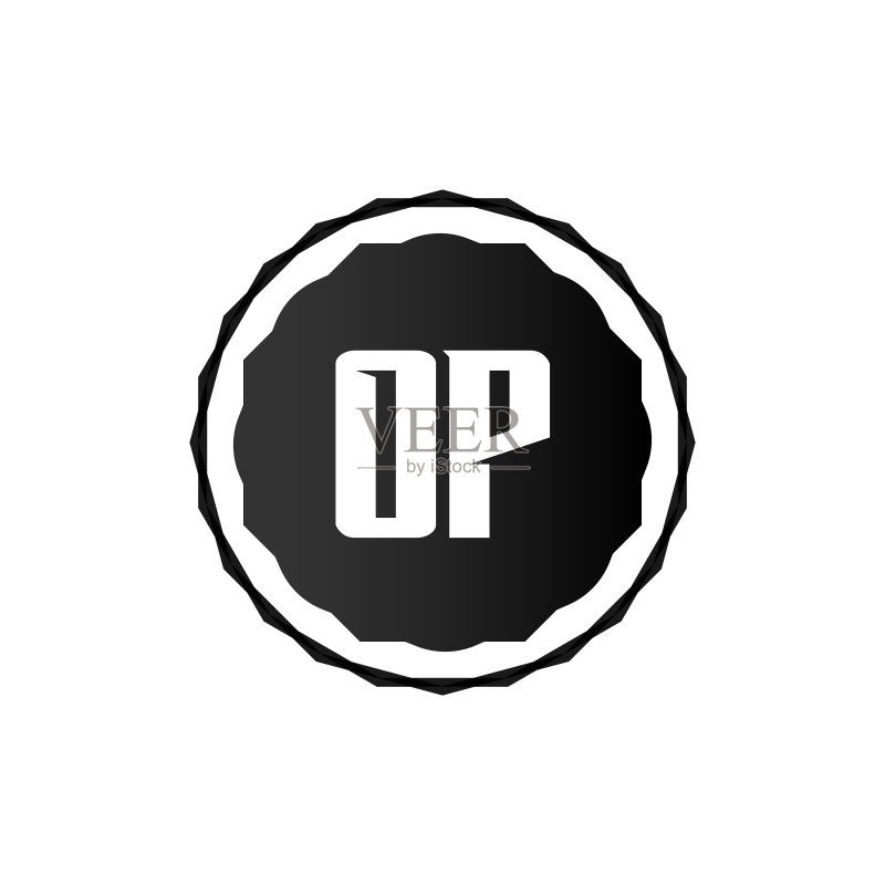首字母OP标志模板设计图标素材
