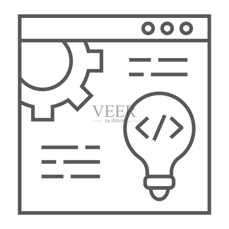 Web开发细线网站图标图标素材