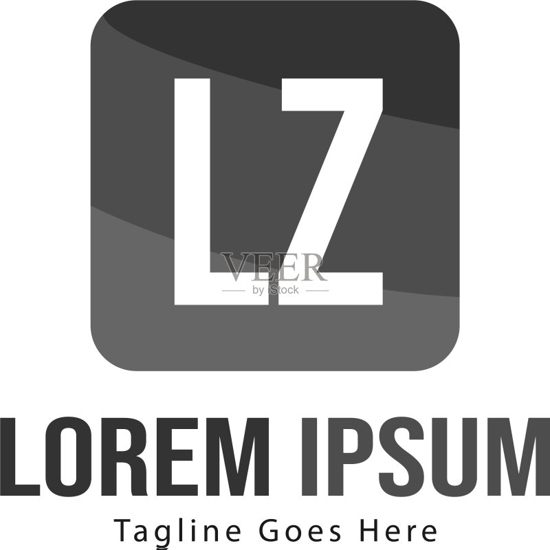 现代框架LZ首字母标志模板图标素材