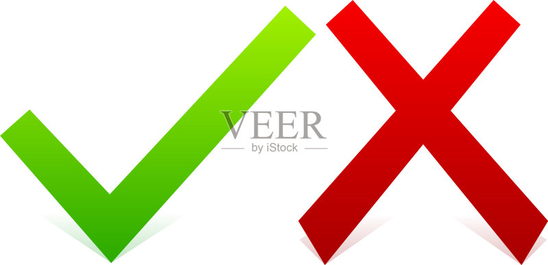复选标记和叉号图标图标素材