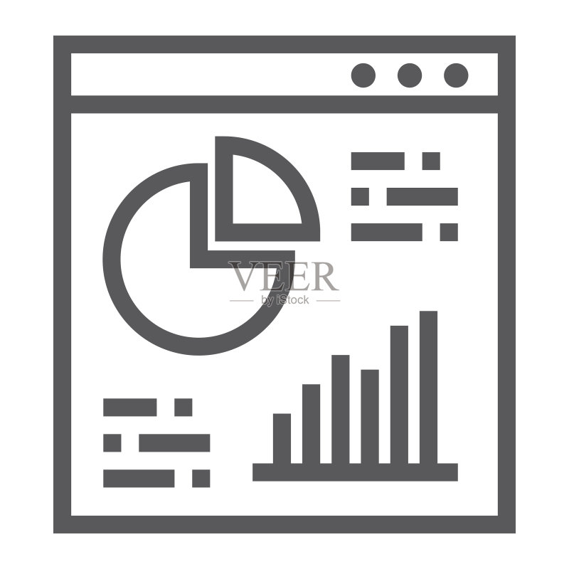 线条图标分析与图表信息图图标素材