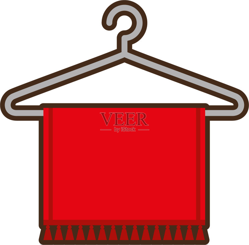 带毛巾的挂钩衣服隔离图标图标素材