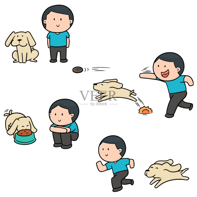 男人和狗套装图标素材