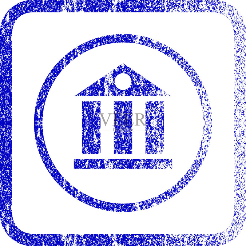 带纹理边框的银行大楼图标图标素材