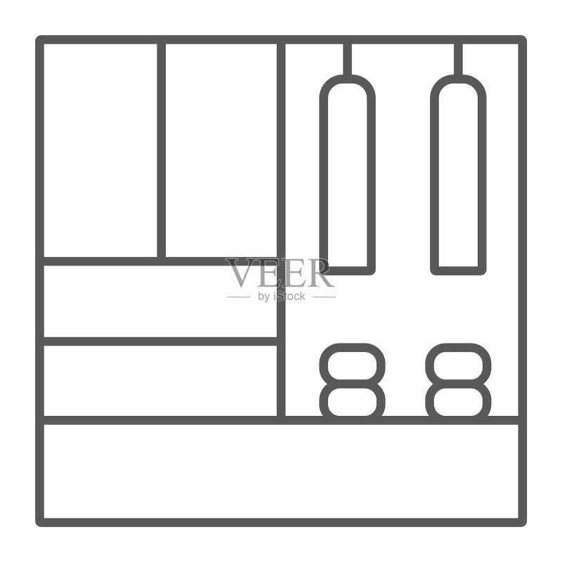 走廊家具细线图标图标素材