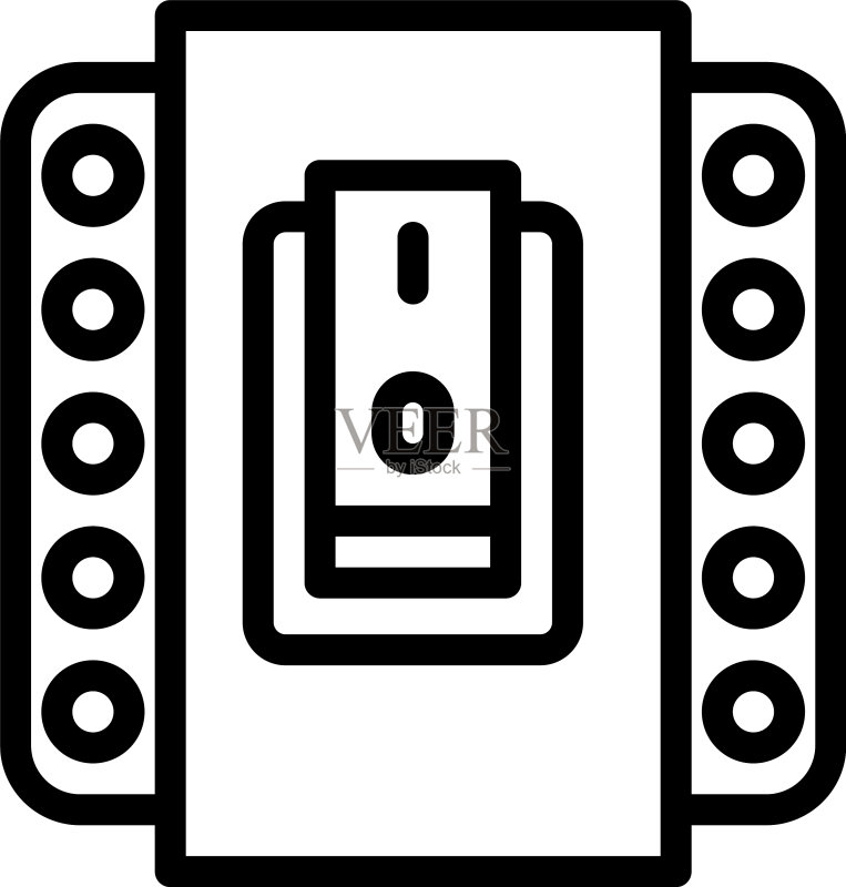 电开关图标轮廓样式图标素材