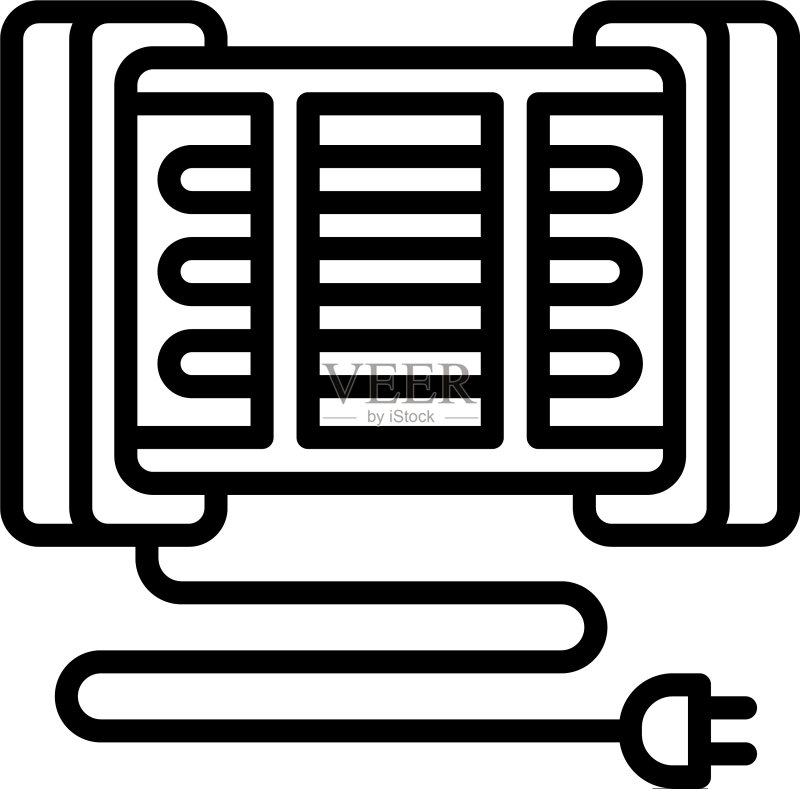 现代家用暖气轮廓图标图标素材