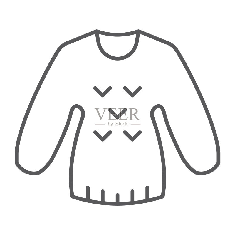 毛衣细线图标服装和套头衫图标素材