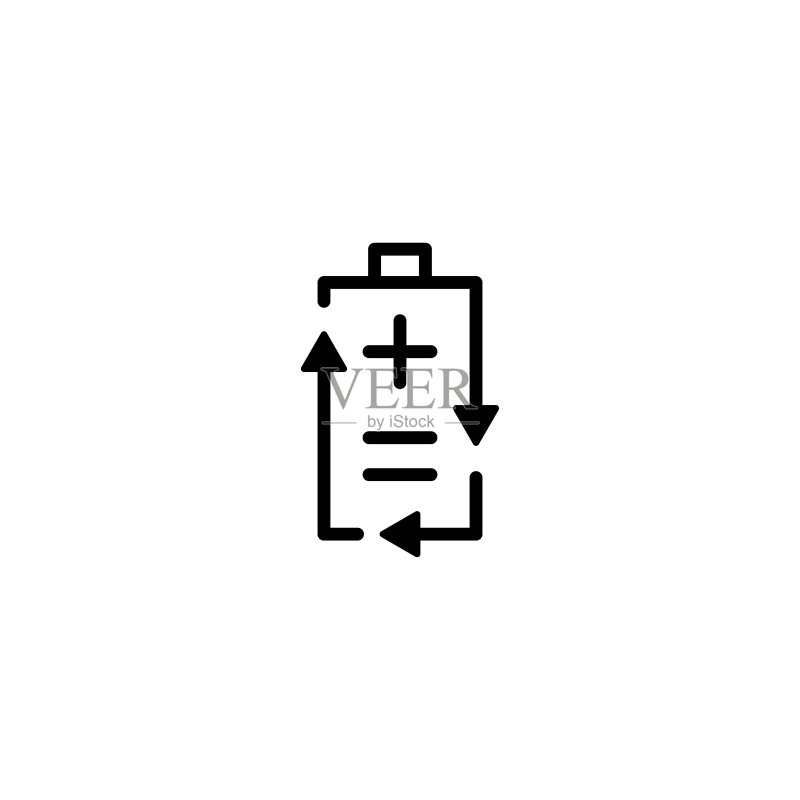 可充电电池回收标志线条图标素材