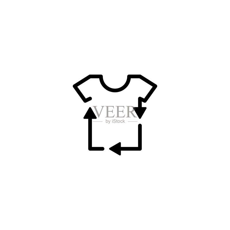 可回收T恤服装洗衣Logo图标素材