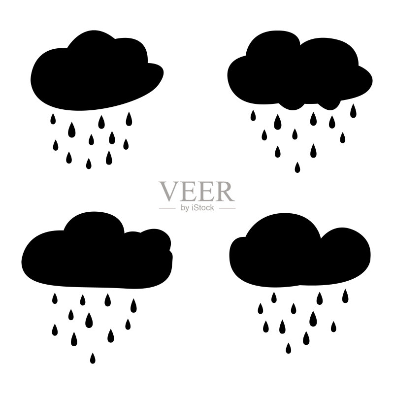 雨和云朵图标集图标素材