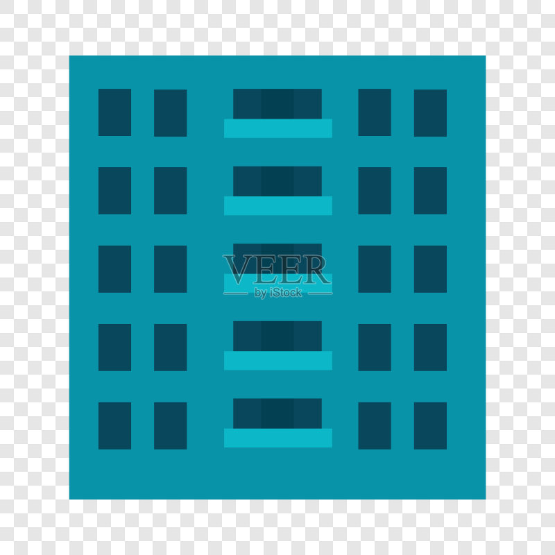 城市建筑图标扁平风格图标素材