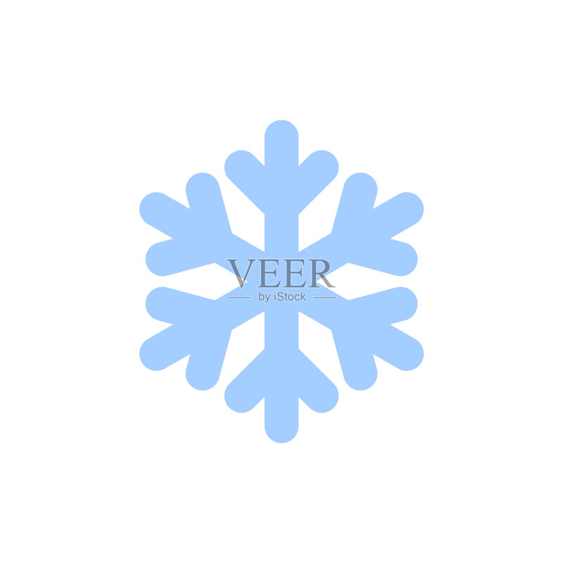 蓝色剪影雪花图标图标素材