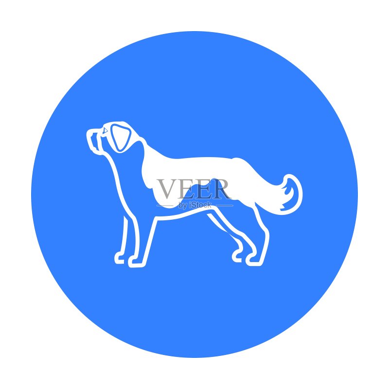 圣伯纳犬黑色风格网页图标图标素材