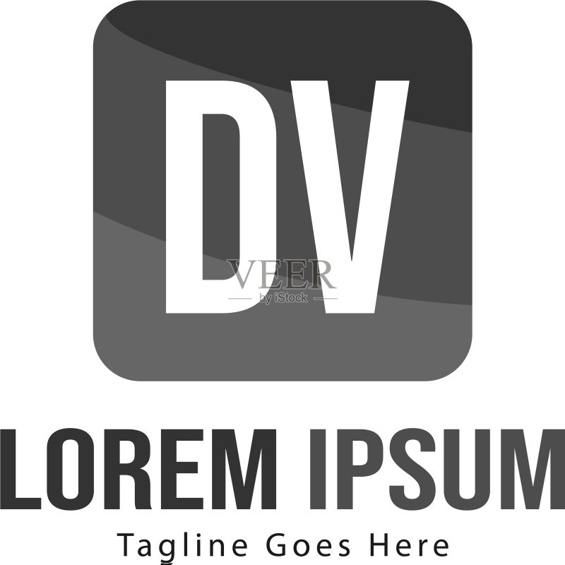 首字母DV现代框架标志模板图标素材