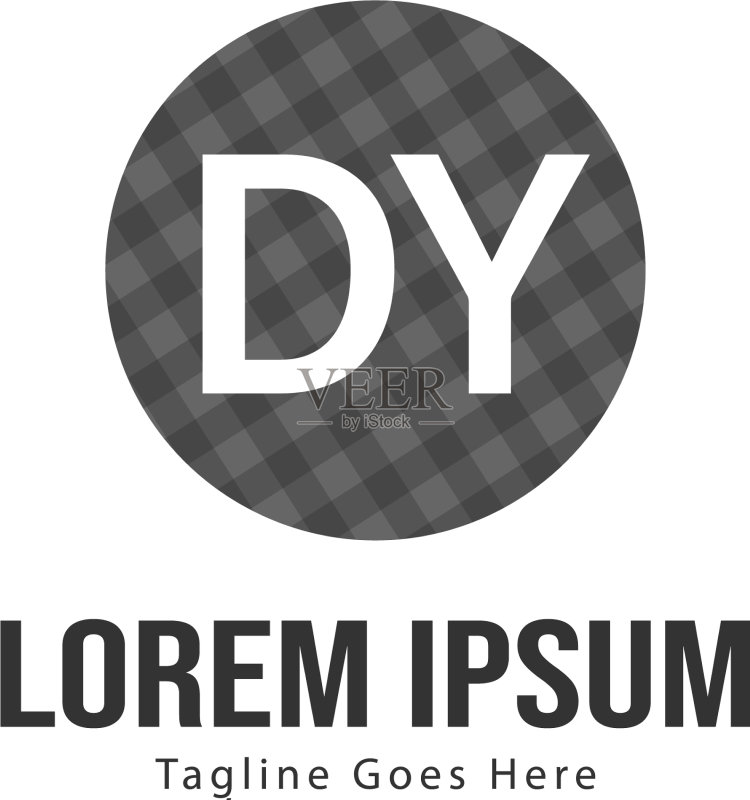具有现代框架的DY首字母标志模板图标素材