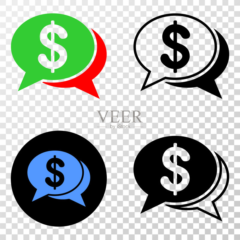 带有金融聊天消息的EPS图标图标素材