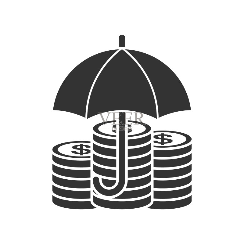 雨伞下的钱图标图标素材