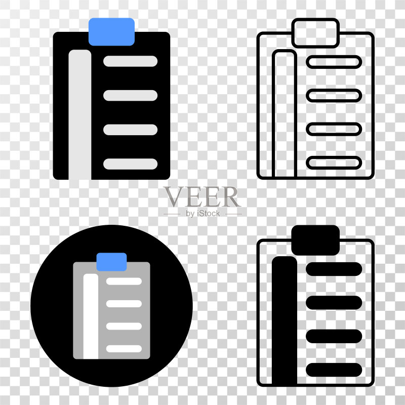 带轮廓的平板列表项目EPS图标图标素材