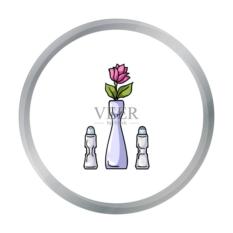 卡通风格的鲜花花瓶图标图标素材