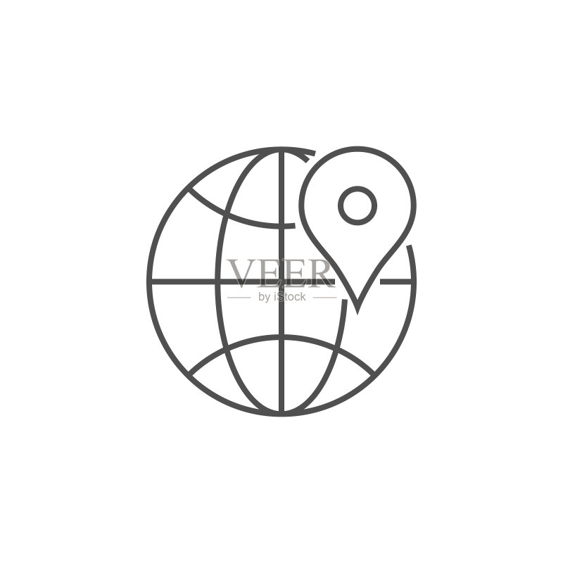 地理标签相关线性图标图标素材