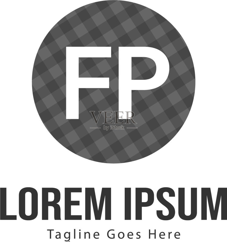 字母FP现代框架标志模板图标素材