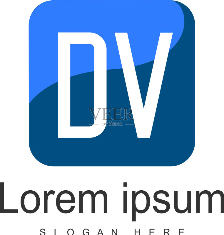 首字母DV现代框架标志模板图标素材