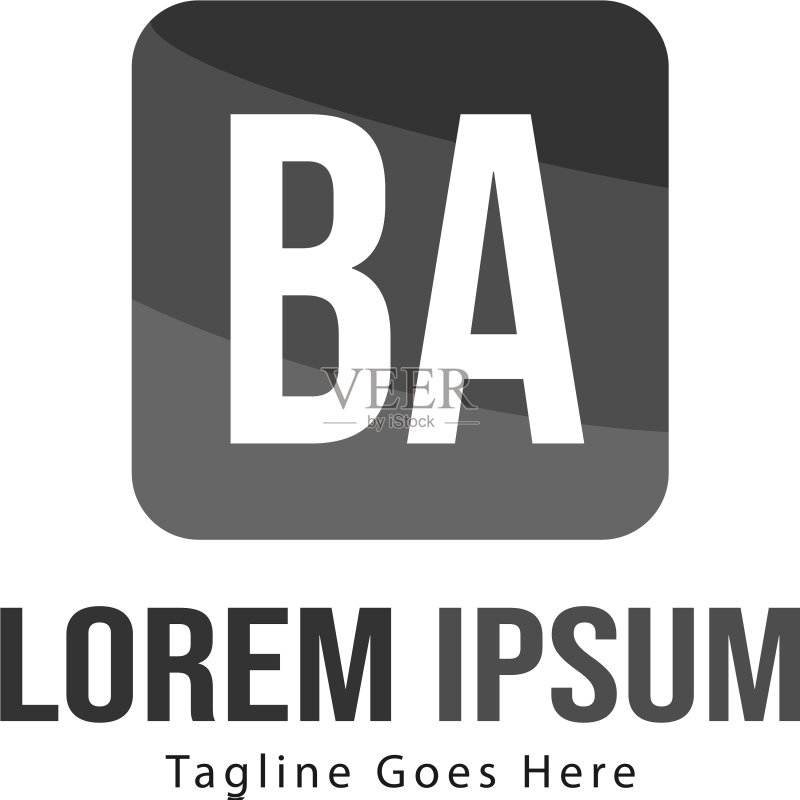 BA字母Logo设计创意现代风格图标素材