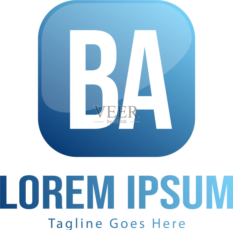 BA字母Logo设计创意现代风格图标素材