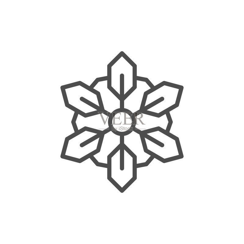 雪花线条图标图标素材