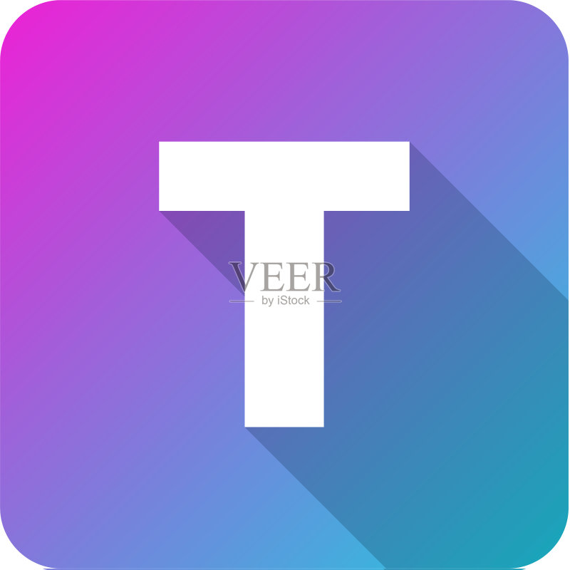 字母T现代渐变阴影标志图标设计图标素材
