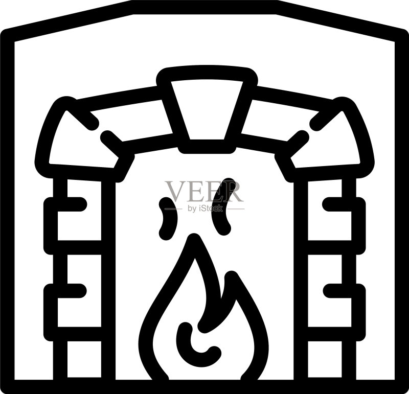 铁匠壁炉图标轮廓样式图标素材