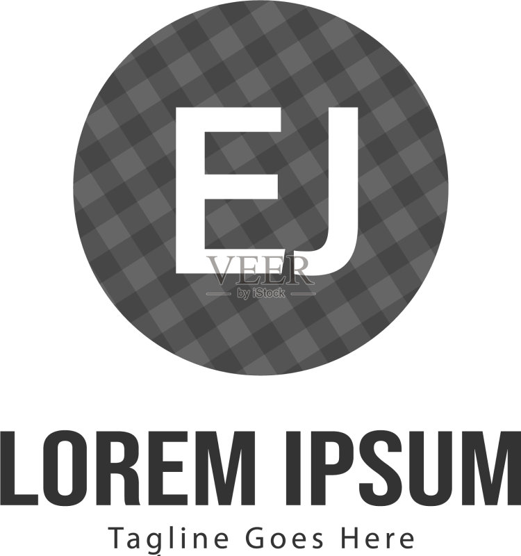 字母EJ现代边框logo模板图标素材