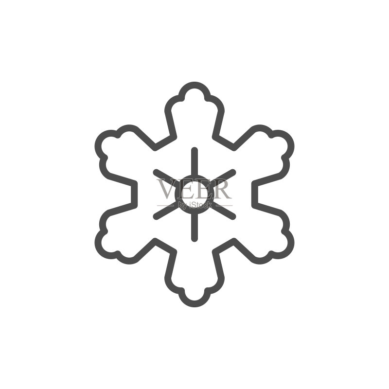 雪花线条图标图标素材