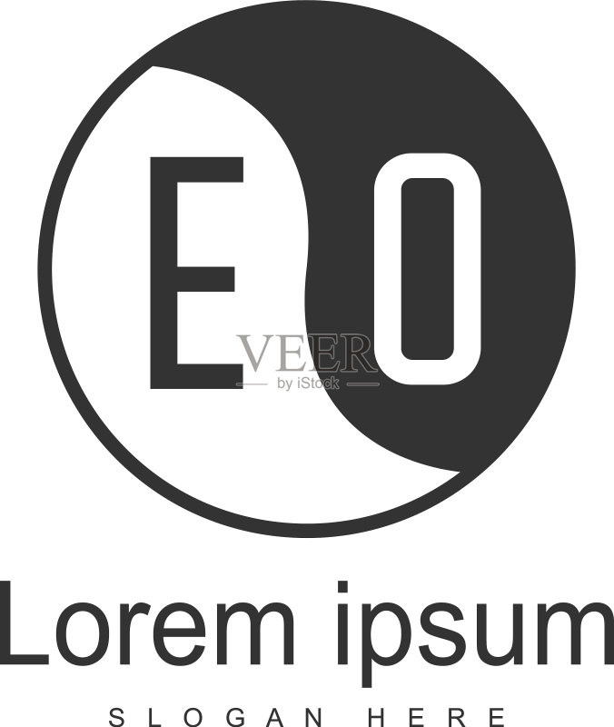 现代框架字母EO标志模板图标素材