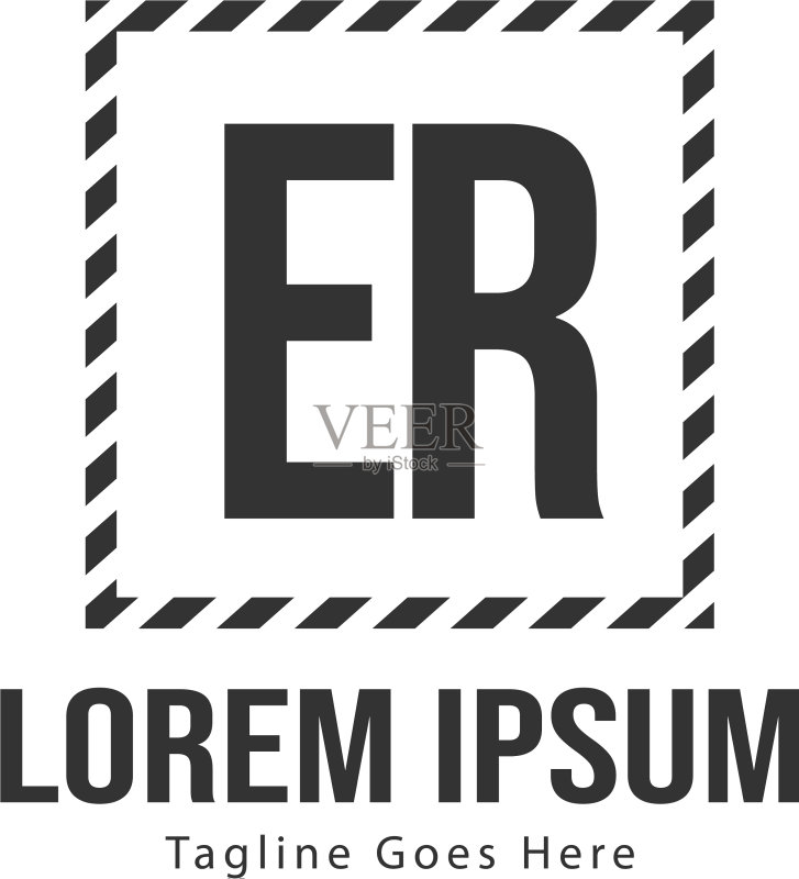 ER字母现代框架logo模板图标素材