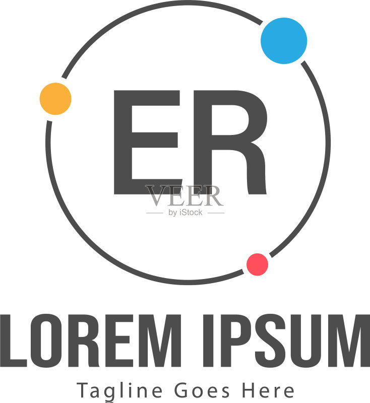 ER字母现代框架logo模板图标素材